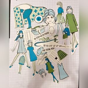 Am old blue hair ephemera pack